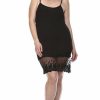 Regular Size * | Zoozie La Plus Size Full Slip Dress With Lace Details Black