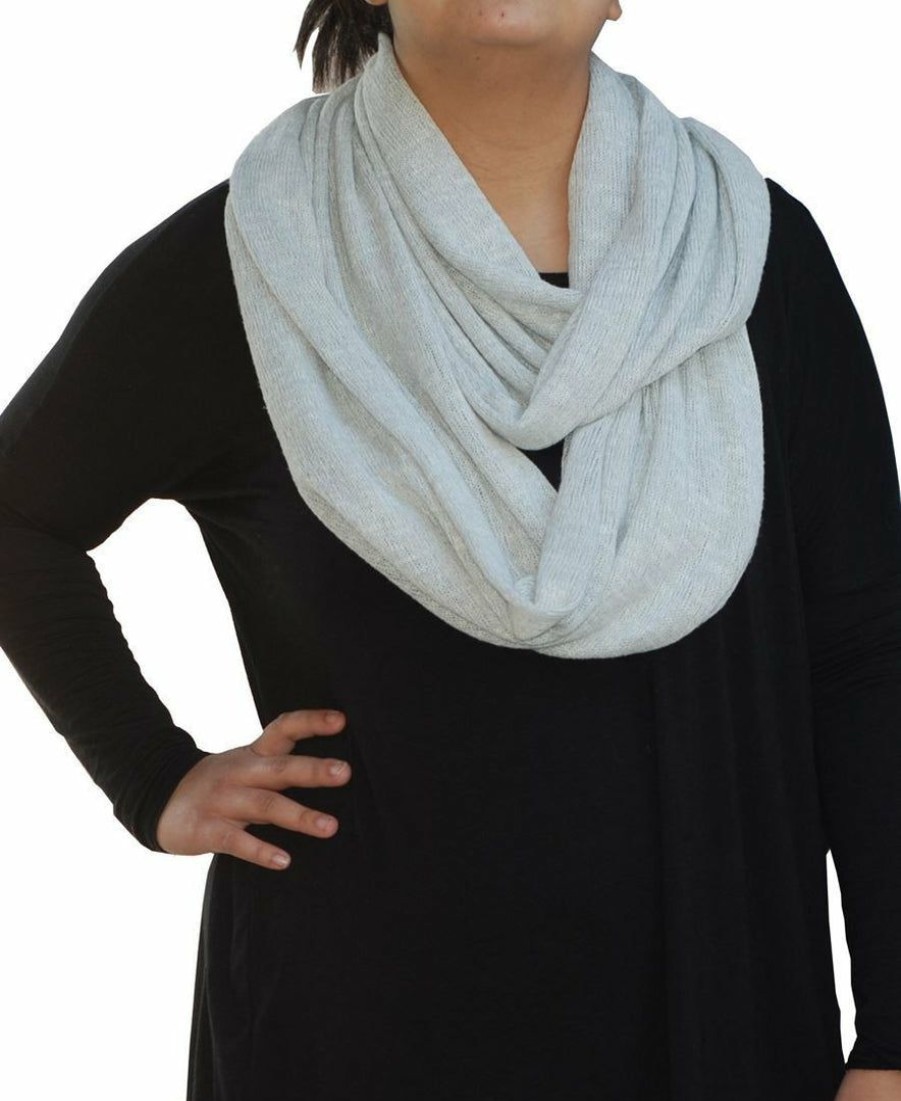 Regular Size * | Zoozie La Fashion Scarf Infinity Shawl Heather Light Gray One Size Regular Size