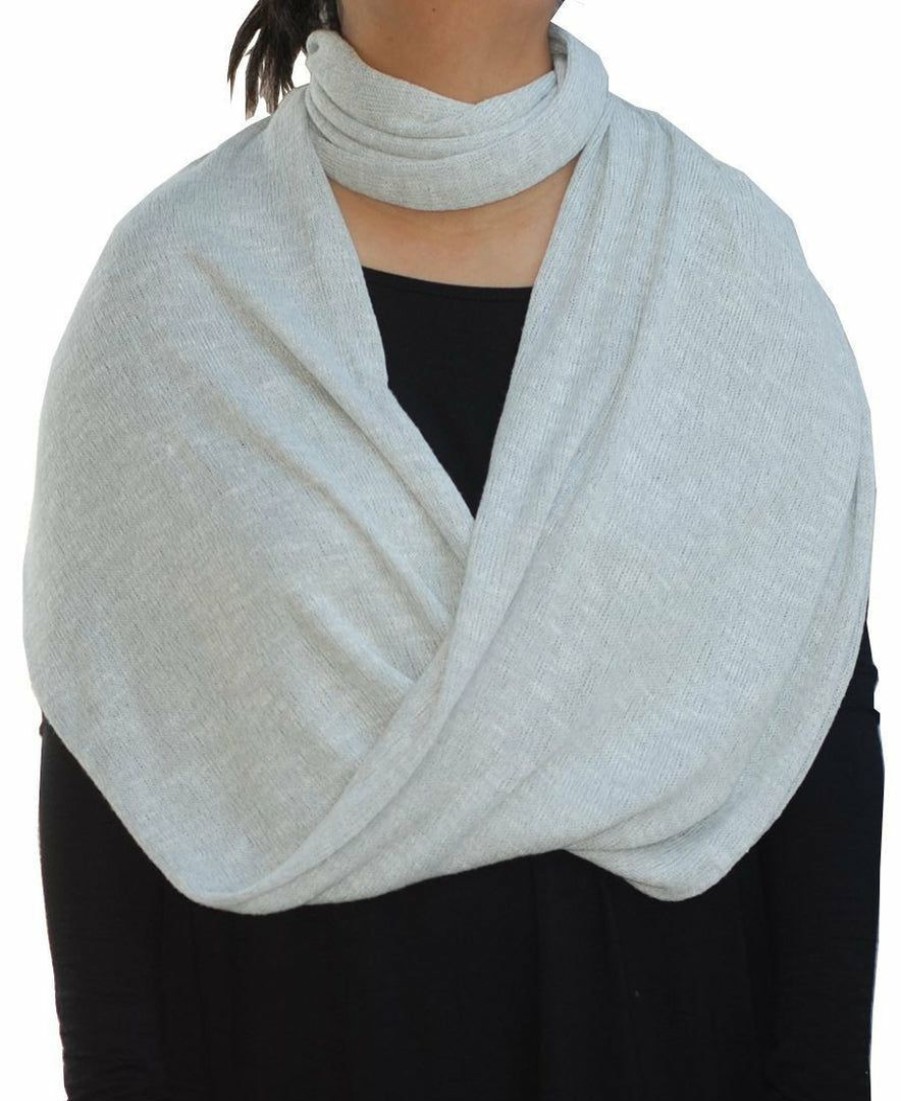 Regular Size * | Zoozie La Fashion Scarf Infinity Shawl Heather Light Gray One Size Regular Size