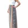 Regular Size * | Zoozie La Regular Size Brown Gray Strapless Lace Mixed Zebra Leopard Animal Print Long Evening Maxi Dress