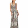 Regular Size * | Zoozie La Regular Size Sleeveless Paris Maxi Dress Sleeveless Paisley Ivory Pink