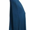 Regular Size * | Zoozie La Gaucho Flare Boho Wide Leg Stretch Long Pants Teal Regular Size