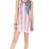 Regular Size * | Zoozie La Tank Dress Ringer Sublimation American Flag