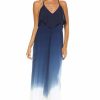 Regular Size * | Zoozie La Sleeveless Tie Dye Maxi Dress With Open Back Navy White Regular Size