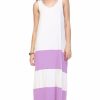 Regular Size * | Zoozie La Racerback Maxi Dress Sleeveless White Lavender