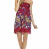 Regular Size * | Zoozie La Burgundy Windy Floral Elastic Sundress