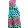 Regular Size * | Zoozie La Regular Size Foldover Palazzo Pants Hippie Wave Haze Pink Blue