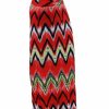 Regular Size * | Zoozie La Maxi Skirt Red Green Black Chevron Haze