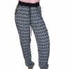 Regular Size * | Zoozie La Regular Size Jogger Pants Printed Native Diamonds Black White