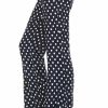 Regular Size * | Zoozie La Regular Size Foldover Palazzo Pants High Waisted Navy Polka Dot