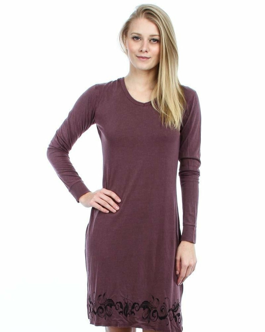 Regular Size * | Zoozie La Floral Print Long Sleeve Sweatshirt Mini Dress With Hoodie Mauve