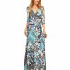 Regular Size * | Zoozie La Maxi Dress With Sleeves Bombshell Blue One