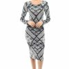 Regular Size * | Zoozie La Regular Size Casual Dress Dress Posh Ornament Black White