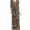 Regular Size * | Zoozie La Maxi Dress With Sleeves Python Black Tan Regular Size