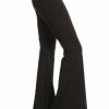 Regular Size * | Zoozie La Regular Size Bell Bottoms Yoga Pants Denim Colored Black Denim Colored Yoga Pants Black