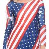 Regular Size * | Zoozie La Regular Size Patriotic Shirt Long Sleeve Liberty Red White Blue