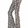 Regular Size * | Zoozie La Bell Bottoms Yoga Pants Regular Size Daisy Floral Pink Black Print