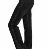 Regular Size * | Zoozie La Foldover Straight Leg Denim Colored Yoga Pants Black