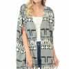 Regular Size * | Zoozie La Regular Size Aztec Cardigan Tribal Sweater Furry Vests Black