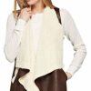 Regular Size * | Zoozie La Shearling Faux Fur Vest With Suede And Pockets Brown Regular Size