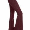 Regular Size * | Zoozie La Bell Bottoms Yoga Pants Denim Colored Burgundy Denim Colored Yoga Pants Burgundy