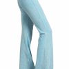 Regular Size * | Zoozie La Regular Size Bell Bottoms Denim Colored Yoga Pants Sky Blue