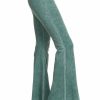 Regular Size * | Zoozie La Regular Size Bell Bottoms Yoga Pants Denim Colored Emerald Denim Colored Yoga Pants Emerald