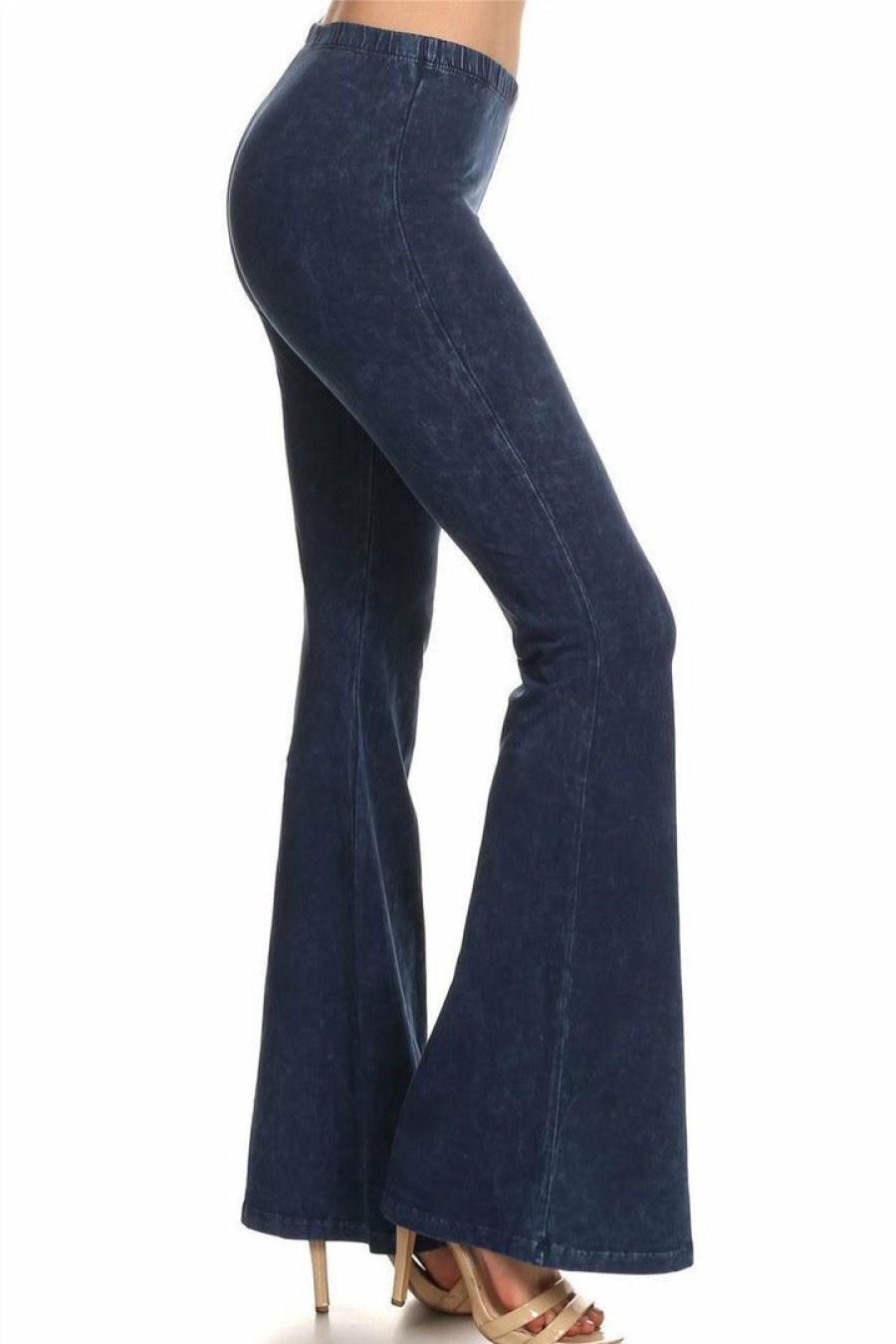 Regular Size * | Zoozie La Bell Bottoms Yoga Pants Denim Colored Blue Denim Colored Yoga Pants Blue