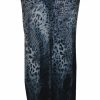 Regular Size * | Zoozie La Regular Size Foldover Palazzo Pants Cheetah Snake Blue