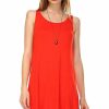 Regular Size * | Zoozie La Regular Size Strappy Back Dress Sleeveless Red Orange