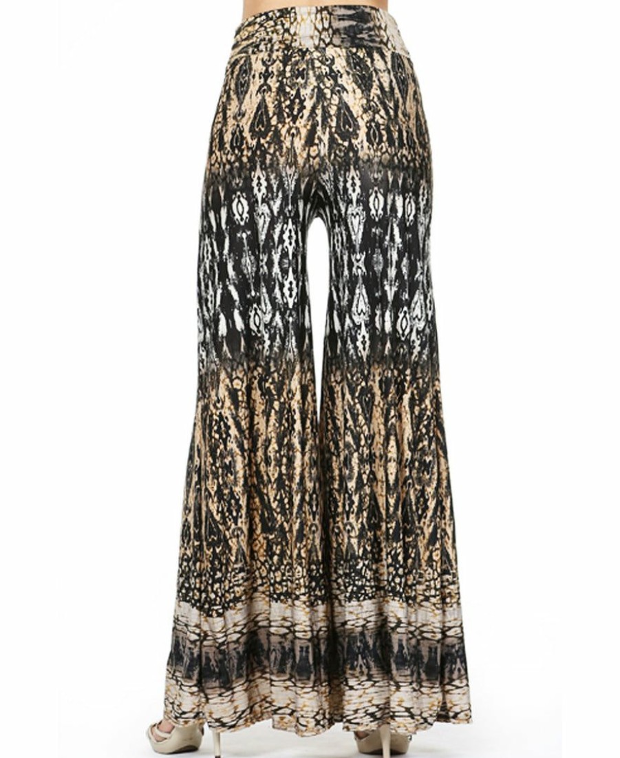 Regular Size * | Zoozie La Tan Taupe Brown Black Python Snake Skin Palazzo Pants