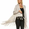 Regular Size * | Zoozie La Cowl Aztec Cardigan Tribal Sweater Ponchos Oatmeal Tan