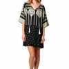 Regular Size * | Zoozie La Black Ivory Aztec Tribal Tunic Dress With Tassels