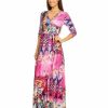 Regular Size * | Zoozie La Regular Size Maxi Dress With Sleeves Jlos Pink Two