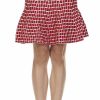 Regular Size * | Zoozie La Pleated Skirt With High Waisted Skater Flare Checkered Red Regular Size