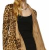 Regular Size * | Zoozie La Suede Open Front Flyaway Jacket Cardigan Cheetah Brown Regular Size