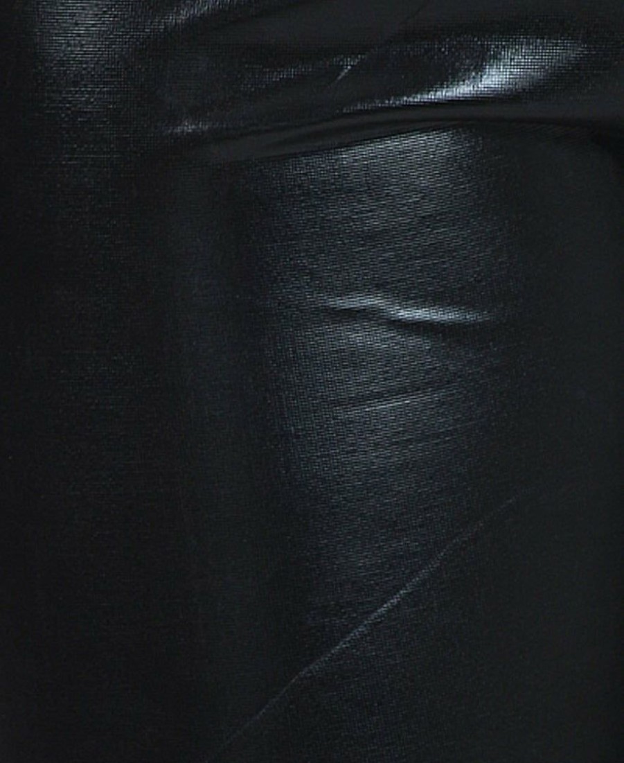 Regular Size * | Zoozie La Regular Size Solid Leggings Faux Leather Black Plus