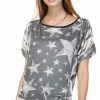 Regular Size * | Zoozie La Patriotic Shirt Short Sleeve Big Star Gray Regular Size