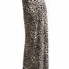 Regular Size * | Zoozie La Black White Cheetah Foldover Maxi Skirt