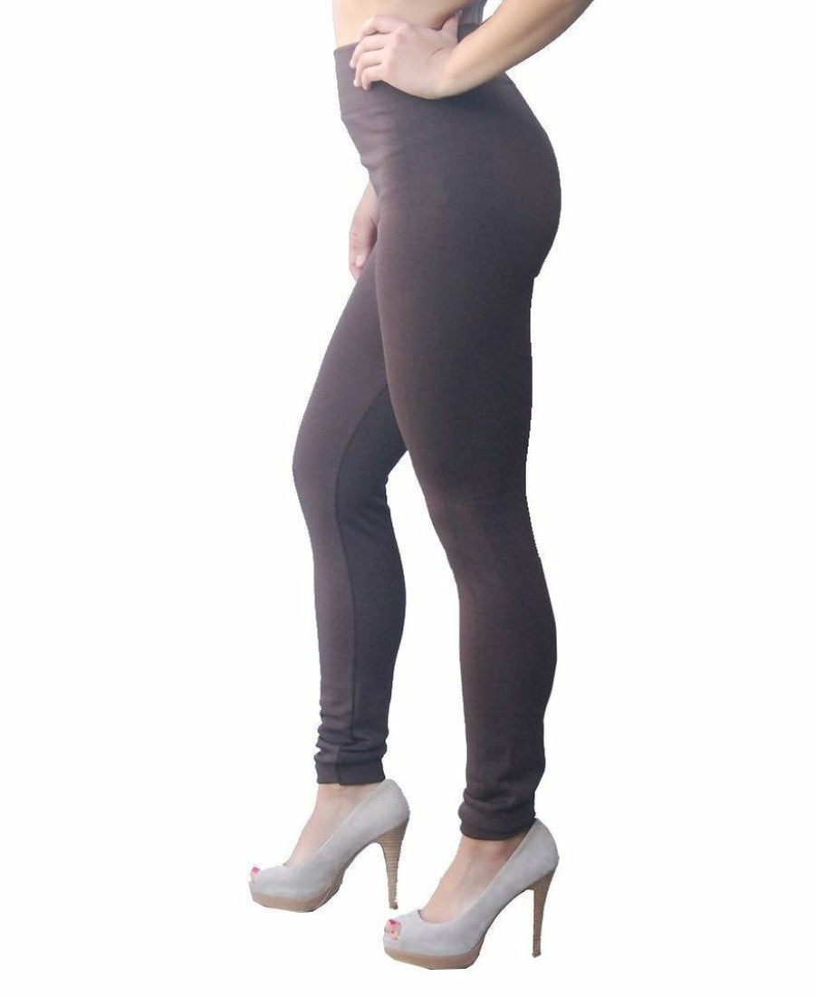 Regular Size * | Zoozie La Solid Leggings Mocha Regular Regular Size