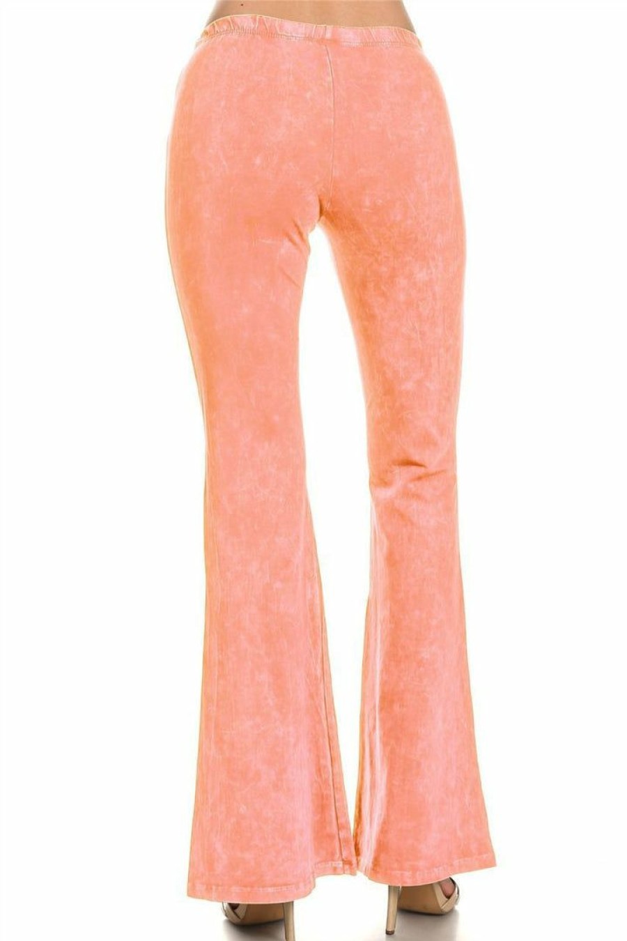 Regular Size * | Zoozie La Bell Bottoms Denim Colored Yoga Pants Peach