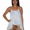 Regular Size * | Zoozie La Blouses Sleeveless Top Lace Butterfly White