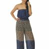 Regular Size * | Zoozie La Jumpsuit Romper Mini Flowers Navy Blue Regular Size