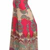 Regular Size * | Zoozie La Regular Size Foldover Palazzo Pants Ornament Paisley Pink