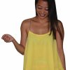 Regular Size * | Zoozie La Blouses Sleeveless Top Chain Back Yellow Regular Size