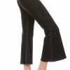 Regular Size * | Zoozie La Regular Size Cropped Capri Pants High Waist Flare Denim Yoga Pants Black