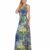 Regular Size * | Zoozie La Sleeveless Paris Maxi Dress Paisley Ocean Blue Regular Size