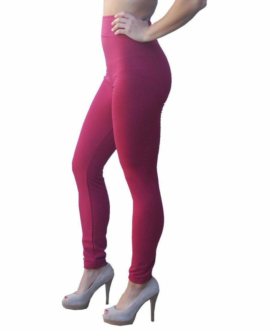 Regular Size * | Zoozie La Regular Size Solid Leggings Burgundy Regular