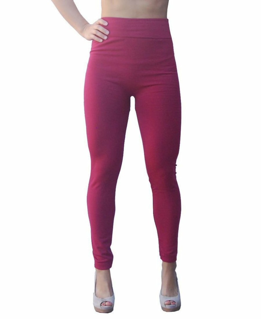 Regular Size * | Zoozie La Regular Size Solid Leggings Burgundy Regular