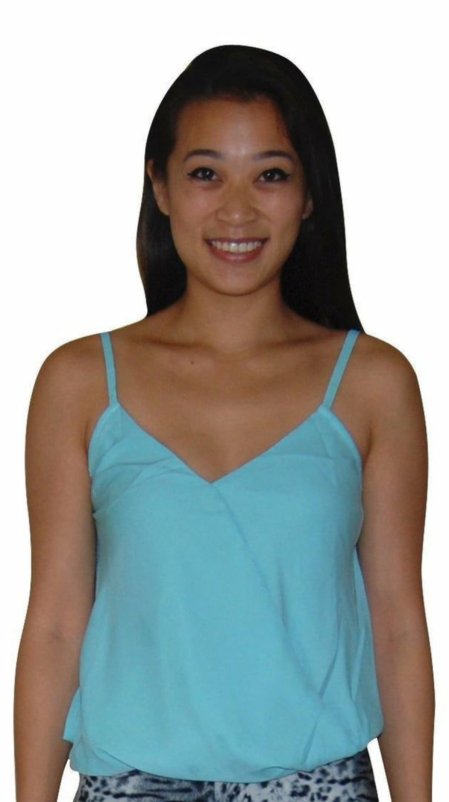 Regular Size * | Zoozie La Blouses Sleeveless Top Sky Blue